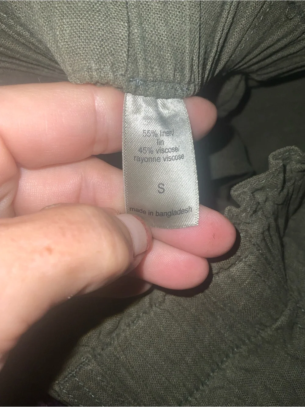 Maurices Olive Green High Waist Women’s Linen Blend Shorts Small